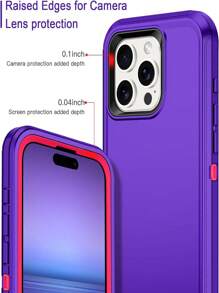 Compatible With Apple Tpu+pc Material Triple-layer Heavy-duty Full-body Protective Case, Shockproof/dustproof/anti-fall - Violet Purple - View 2