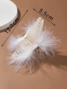 1pc Rhinestone Decor Shiny Hair Clip For Women's Ballroom Party - White - View 2