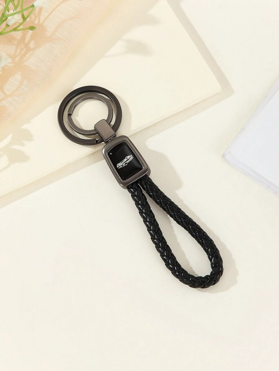 1pc Fashionable Pu Leather Rope Keychain, Unisex And Suitable For Daily Use - Multicolor - View 1