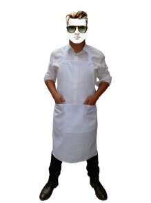 带袋长围裙或围裙，100% 涤纶。,厨房、浴室、家居、家居用品供应商 - 白色 - 查看 1