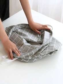 1只18英寸亞麻污衣籃,可折疊圓形防水組織桶,適用於裝衣物、兒童玩具等物品,具有大容量存儲功能,帶手柄 - Grey - 查看 6