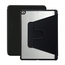 1 transparante, 360° draaibare beschermhoes van zwart acryl met penhouder, slaap-/waakfunctie, 3-voudige standaard en valbeveiliging. Compatibel met iPad Mini 6/Mini 7/9.7/10.2/10.5/Air 4/Air 5/10th/10.9/Pro 11"/Air 11(M2)/Air 13(M2)/Pro 11(M4)/Pro 13(M4) 2024 12.9"/iPad Air 13(M3 2025)/iPad Air 11-inch (M3) 2025/iPad (A16) 11 inch 11e generatie 2025