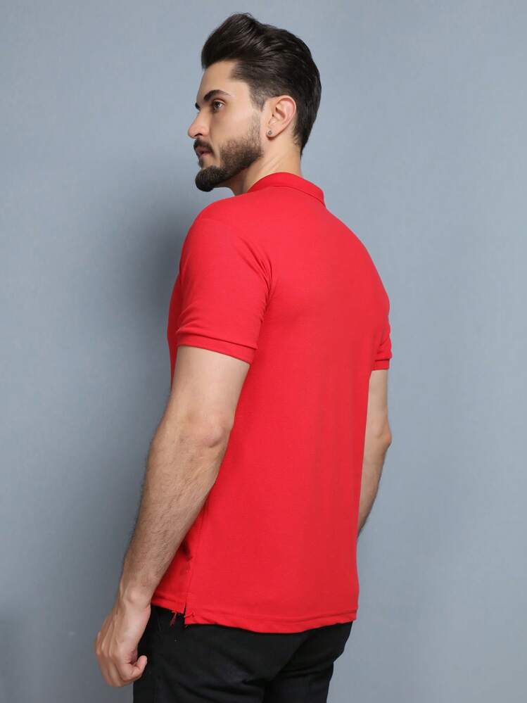 Men Polo Shirts - 紅色 - 查看 6