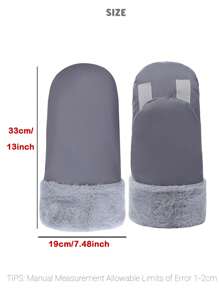 1pair Gray Baby Stroller Warm Gloves With Waterproof Fabric Lining - Grey - View 8
