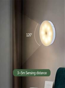 1 pieza/3 piezas/6 piezas Luz con sensor de movimiento, luz nocturna, luz de escalera, regalo creativo, lámpara de mesita de noche con 8 LED, luz nocturna recargable por USB, lámpara para estantería de estudiante (250mAh) - Multicolor - Ver 2