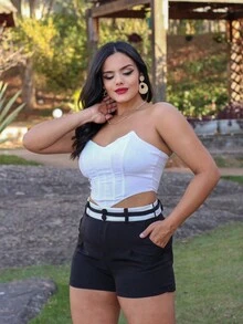 Women Shorts - 黑色 - 查看 2