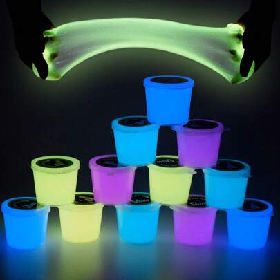 12pcs-24pcs Glow-In-The-Dark Putty, Minimalist & Fashionable Entertaining Fun Multifunctional