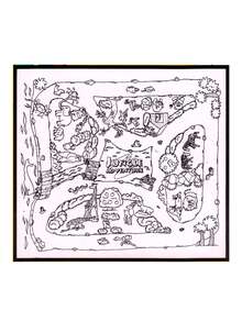 Reusable Plastic Coloring Mat Jungle Adventure - White - View 2