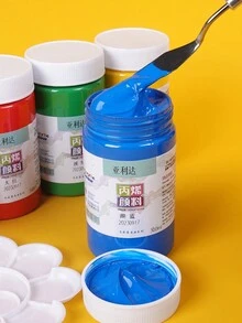 1pc Acrylic Paint Waterproof, Sunscreen, Non-fading, Graffiti, Drawing, Art Diy, Stone Painting - Gold - View 3