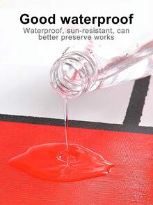 1pc Acrylic Paint Waterproof, Sunscreen, Non-fading, Graffiti, Drawing, Art Diy, Stone Painting - Gold - View 6