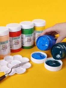 1pc Acrylic Paint Waterproof, Sunscreen, Non-fading, Graffiti, Drawing, Art Diy, Stone Painting - Gold - View 4