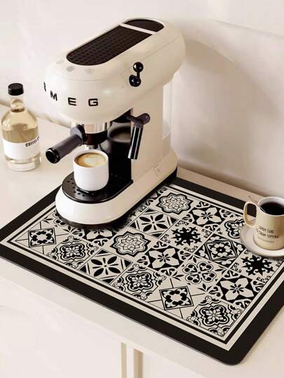 1pc, Coffee Machine Diatom mud drainage Pad, Soft Rubber Drain Pad, Non-slip Super Absorbent And Wear-resistant Dish-washing Dry Pad, Placemat For Countertop Dining Kitchen Table Mat, Courtyard Table Decoration, Household Kitchen Supplies