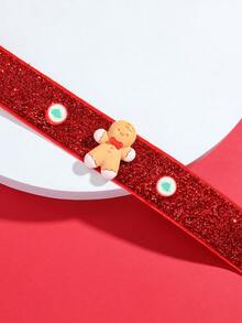 1pc Cartoon Santa Claus Snowflake Soft Pottery Bead Satin Ribbon Necklace - Santa Claus - View 2