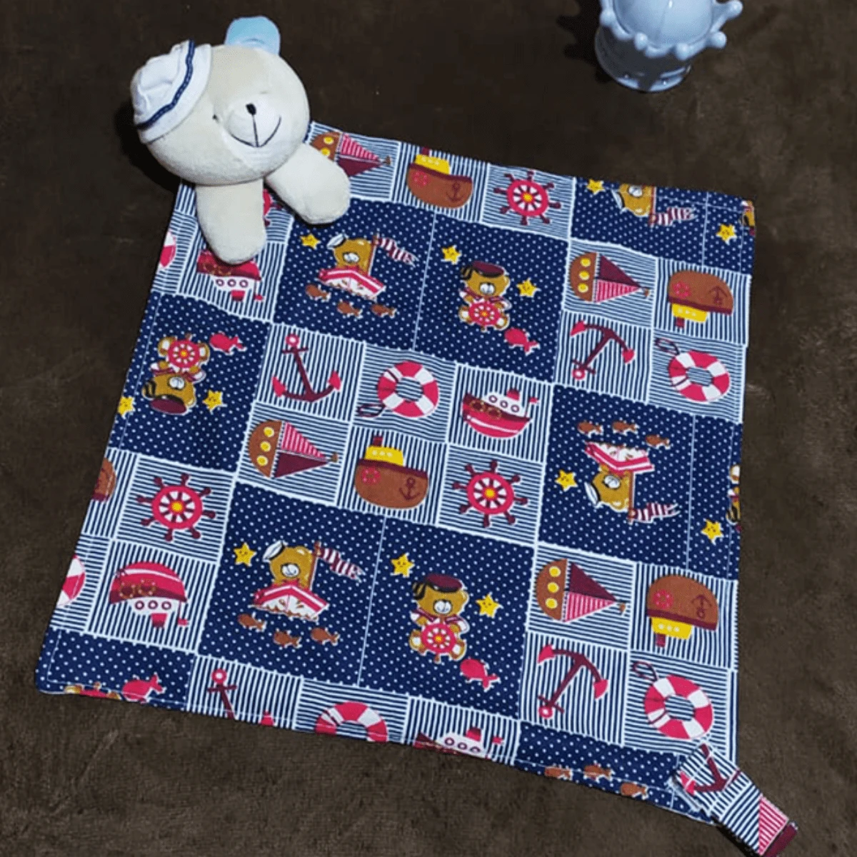 MeF Mae e Filho Baby Swaddling Blankets - Teal Blue - View 1