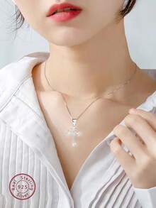 S925純銀吊墜項鍊,韓國風格,簡約時尚的鎖骨鍊,男士禮服 - 純銀男手鍊 - 查看 1