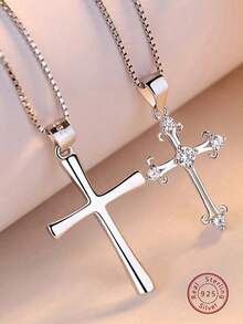 S925純銀吊墜項鍊,韓國風格,簡約時尚的鎖骨鍊,男士禮服 - 純銀男手鍊 - 查看 2