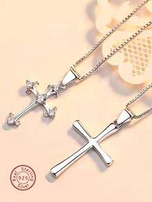 S925純銀吊墜項鍊,韓國風格,簡約時尚的鎖骨鍊,男士禮服 - 純銀男手鍊 - 查看 9