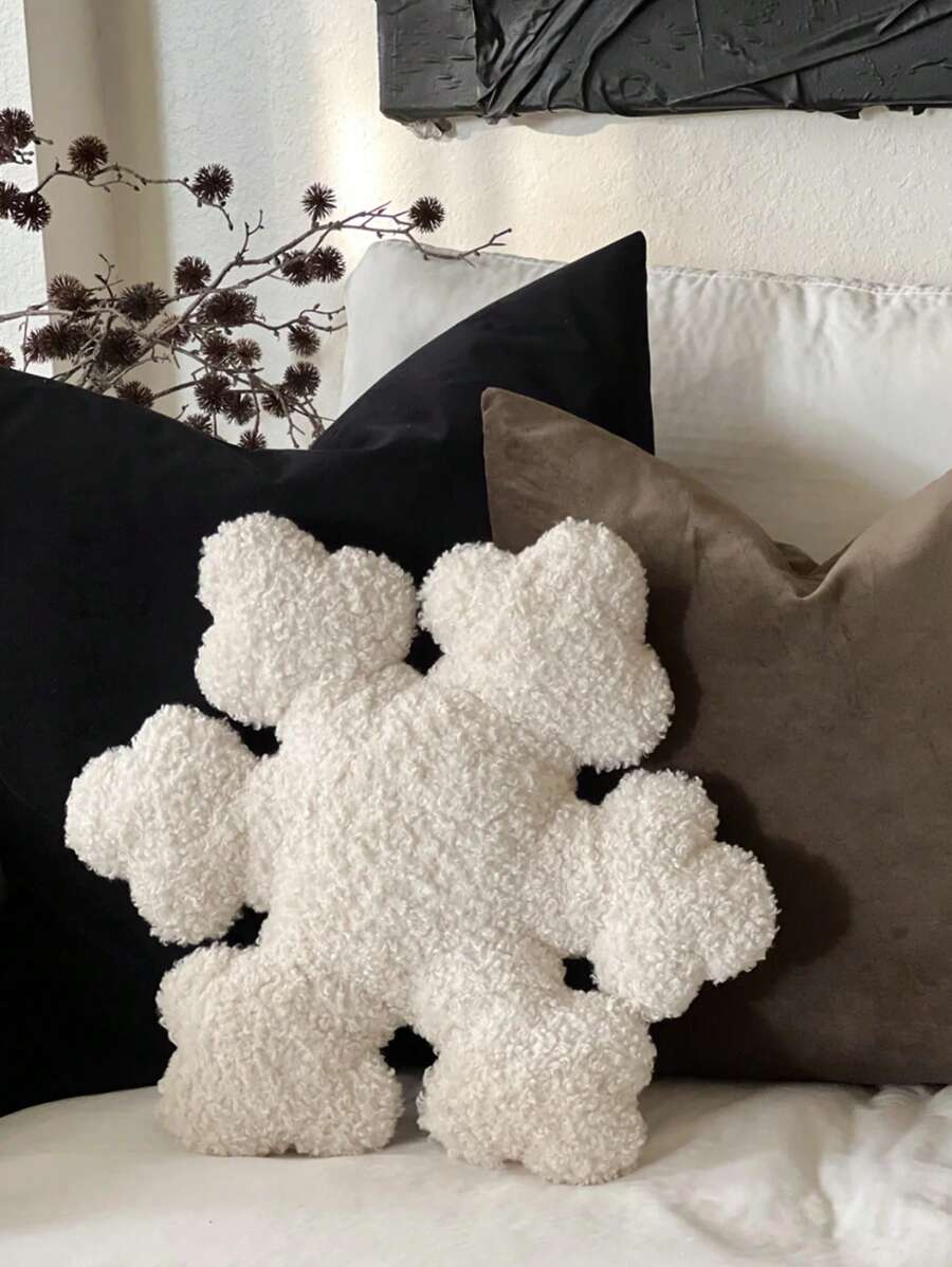 1 Pieza Almohada Con Forma De Copo De Nieve De Navidad (con Núcleo De Almohada)