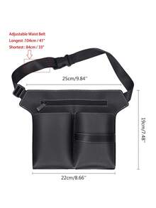 美髮剪刀包,適合美髮師、髮型師、附剪刀的腰包、小袋、收納 - 黑色 - 查看 6