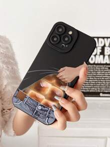 有趣的1入組黑色新奇ABS肌肉質地＆皮膚友好的TPU手機殼，全覆蓋＆防摔，適用於iPhone型號 - 彩色 - 查看 2