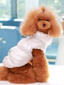 Pet Vest Princess Style Thickened Down Coat For Dogs And Cats In Autumn And Winter - White - View 8