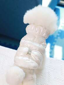 Pet Vest Princess Style Thickened Down Coat For Dogs And Cats In Autumn And Winter - White - View 7