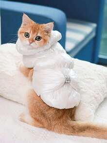 Pet Vest Princess Style Thickened Down Coat For Dogs And Cats In Autumn And Winter - White - View 6