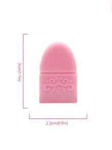 5pcs Reusable Silicone Nail Polish Remover Finger Cots, Nail Art Gel Soak Off Caps Manicure Tool Kit, Gel Polish Remove Wrap Clip Set - Pink - View 5