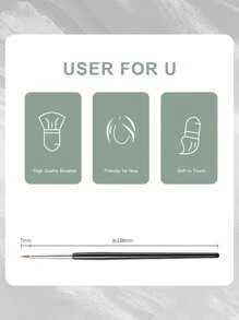 1pc Black T22 Eyeliner & Tear Duct Brush, No-Traces Concealer Makeup Brush,Eyebrow Brush,Eyeshadow Brush,Spoolie,Spoolie Brush - Black - View 4