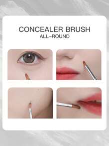 1pc Black T22 Eyeliner & Tear Duct Brush, No-Traces Concealer Makeup Brush,Eyebrow Brush,Eyeshadow Brush,Spoolie,Spoolie Brush - Black - View 5