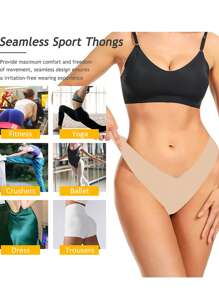 Apricot Color Seamless Sexy Thong