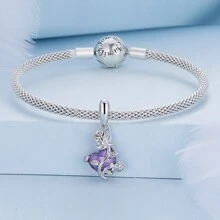 WOSTU 心型珠寶系列1入組925純銀心型魅力珠寶吊墜,適用於原創diy手鏈和項鍊,女士精品珠寶 - 銀色 - 查看 7