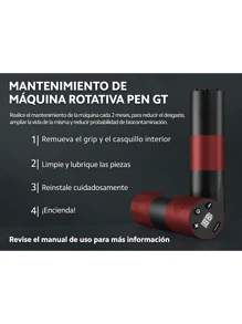 Máquina Pen Inalámbrica para Tatuar OUO GT Potente Estable 1500 mAh Pro - Rojo - Ver 8