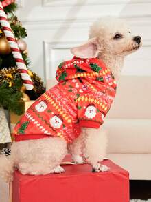 PETSIN 1 件寵物連帽衫鹿聖誕服裝狗衣服 - 彩色 - 查看 5