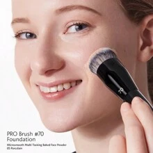 1pc Large Foundation Brush With Round Head, Professional Synthetic Hair Makeup Brush For Contouring,Foundation Brush,Concealer Brush,Blush Brush,Contour Brush,Blush Brush,Bronzer Brush,Powder Brush,Foundation Brush,Blush Brush - Black - View 4