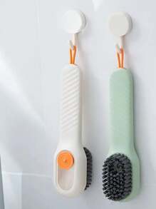 1pc Multifunctional Plus Fluid Shoe Brush, Home Soft Bristle Laundry Brush, Special Hurtless Shoe Brush - Army Green - View 3