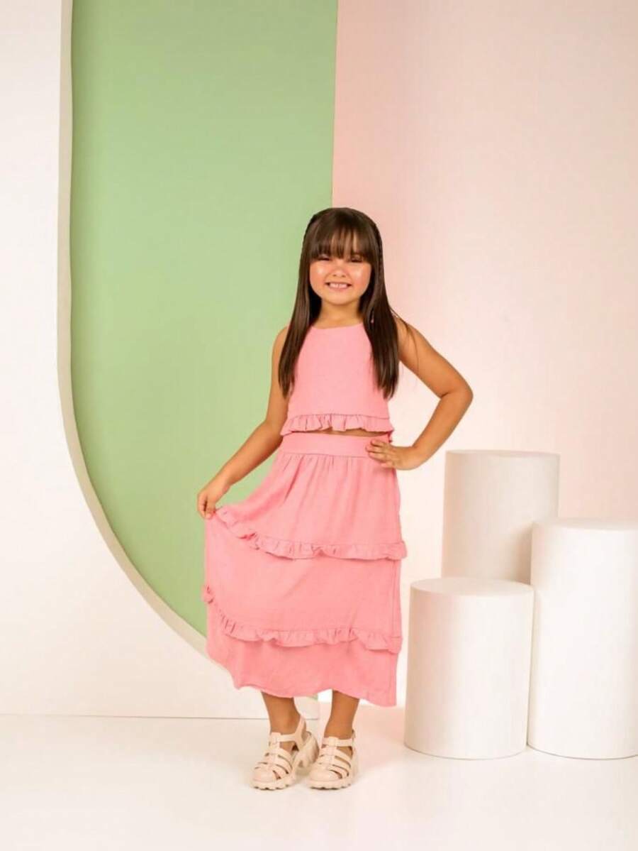 Young Girls Sets - Màu hồng gỉ - Xem 1