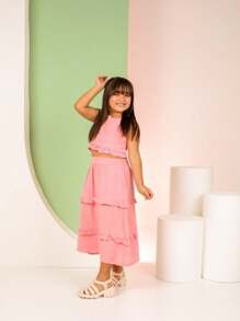 Young Girls Sets - Màu hồng gỉ - Xem 2