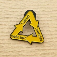 1個睡覺、生存、起床字母胸針,搪瓷徽章珠寶,鋅合金黑鍍層,送禮自用兩相宜 - 彩色 - 查看 1