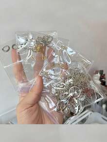100入組防氧化拉鍊袋,透明珠寶收納袋,珠寶/耳環/戒指/項鍊/手鐲/墜飾攜帶顯示袋 - 白色 - 查看 5