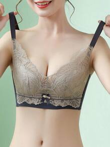 Fashionable Lace Comfortable Thin Wireless Push-Up Bra With No Trace, Anti-Sagging, And Side Collection, Lingerie