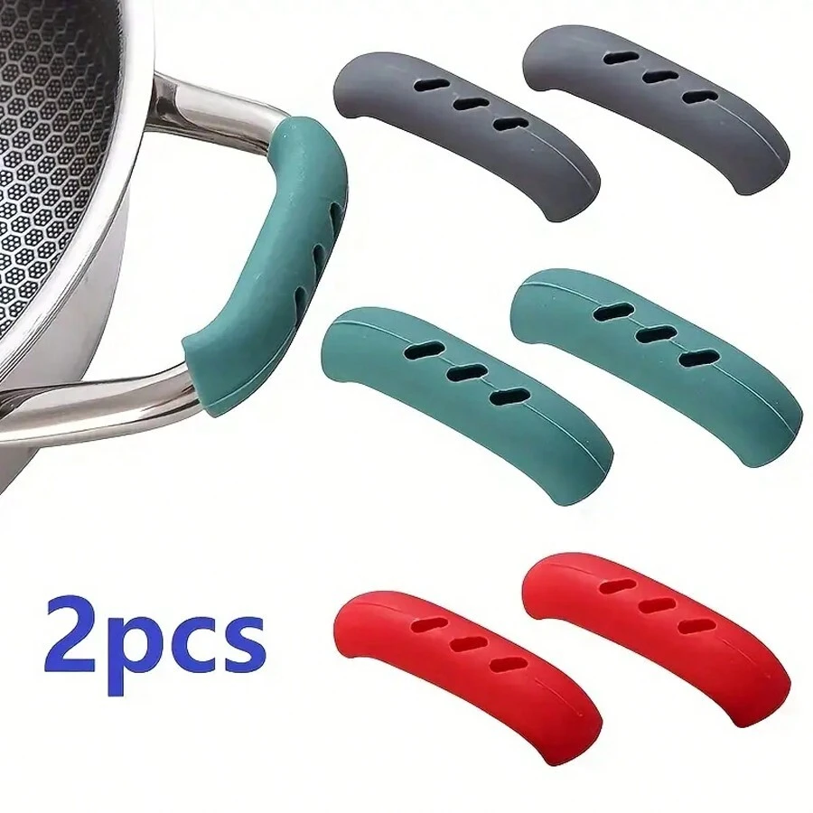Silicone Pot Handle Anti-scalding Sleeve, Heat Resistant, Wear Resistant Handle Cover For Iron Pan, Frying Pan // Random - Multicolor - View 1