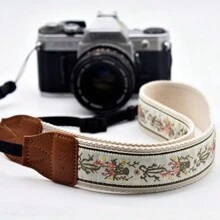 Vintage Stickerei Schultergurt Kamera Riemen mit Schlaufe und Schnellverschlussschnalle, geeignet für Canon Fujifilm Nikon DSLR Kameras