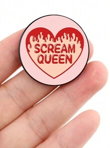 1個a牌定制金屬搞笑萬聖節恐怖電影字母女王設計印花別針,萬聖節定制新時尚 - 彩色 - 查看 1