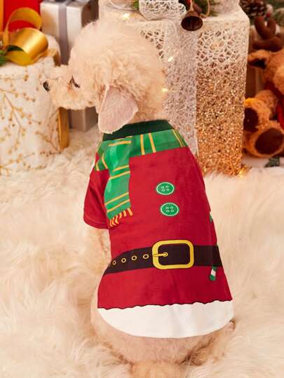 PETSIN 1 st. Jul Husdjur Tryckt Nedhasade aclar Ärm T-shirts