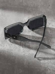 1 件装时尚运动户外 Y2k 复古海滩驾驶男女通用时尚眼镜大镜框夏季休闲海滩配饰眼镜遮阳镜 - 灰色 - 查看 4