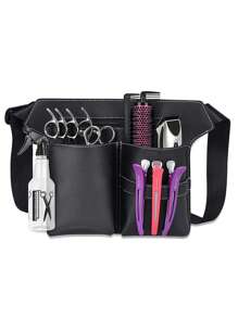 美髮剪刀包,適合美髮師、髮型師、附剪刀的腰包、小袋、收納 - 黑色 - 查看 1