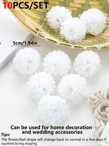 10入組人造繡球、花頭球、菊花串列、diy花環材料、生日派對、聚會、派對裝飾、婚禮籃、新娘握花、家居、餐廳、臥室、窗台裝飾、花瓶裝飾、情人節、新年裝飾、戶外花園、學期季節