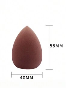 1入棕色美妝海綿粉撲,超柔軟,可濕潤或乾燥使用,適用於散粉、蜜粉、粉底和定妝,簡單方便的化妝工具 - 棕色 - 查看 5