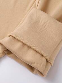 Annil 男童保暖Modal暖底家居長褲，褲腳收口卡其色 - 卡其色 - 查看 4